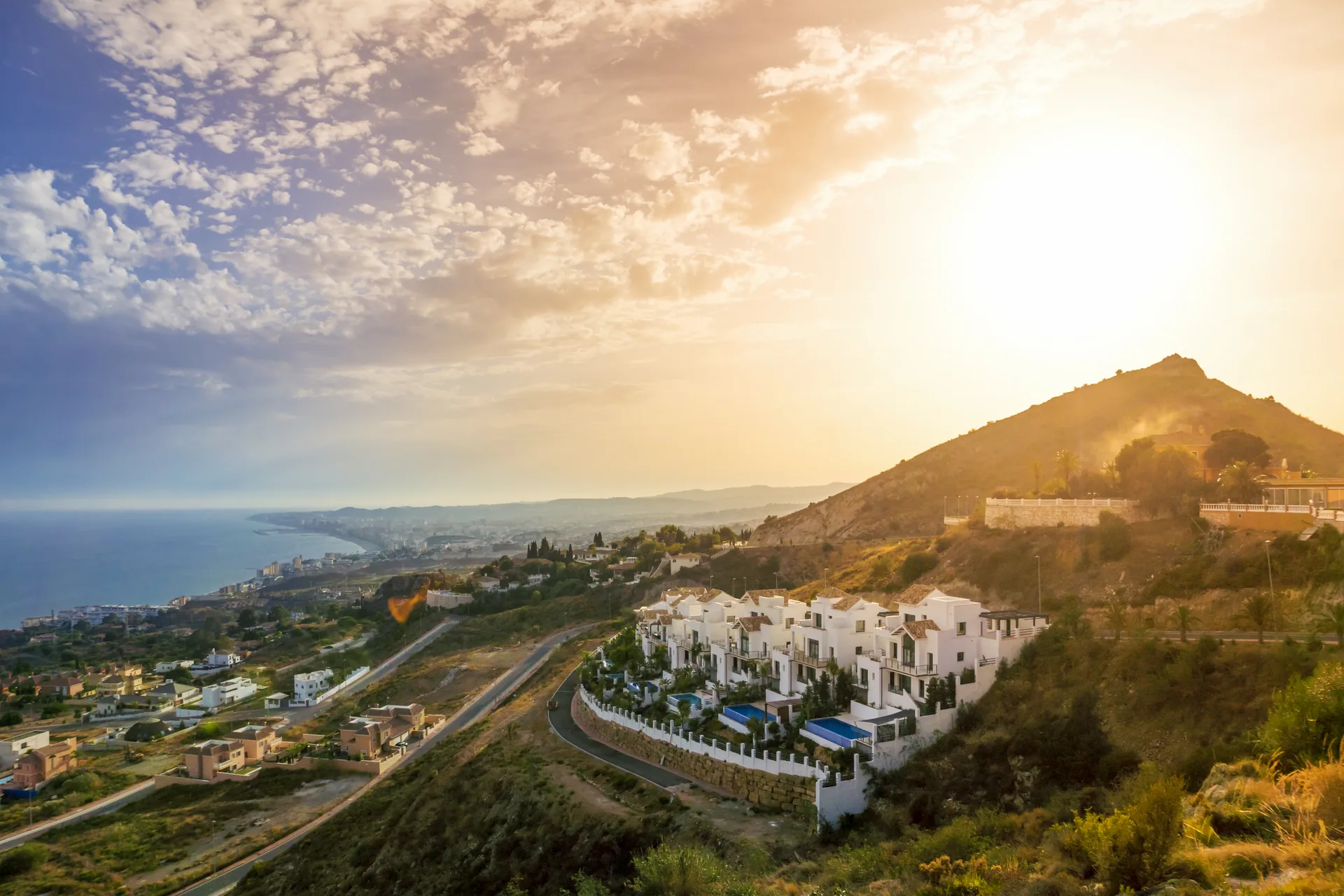 Marbella bij zonsondergang aan de Costa del Sol